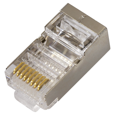 RJ45 CAT6 SHIELDED EASY CONNECTOR+WHITE BOOT - 50-PACK