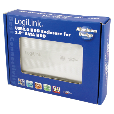 LogiLink Ext. 2,5" Enclosure UA0041A, 2.5", Serial ATA,  Hot-swap, Silver