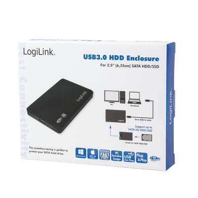 LOGILINK 2.5'' EXTERNAL ENCLOSURE USB 3.0 SCREWLESS